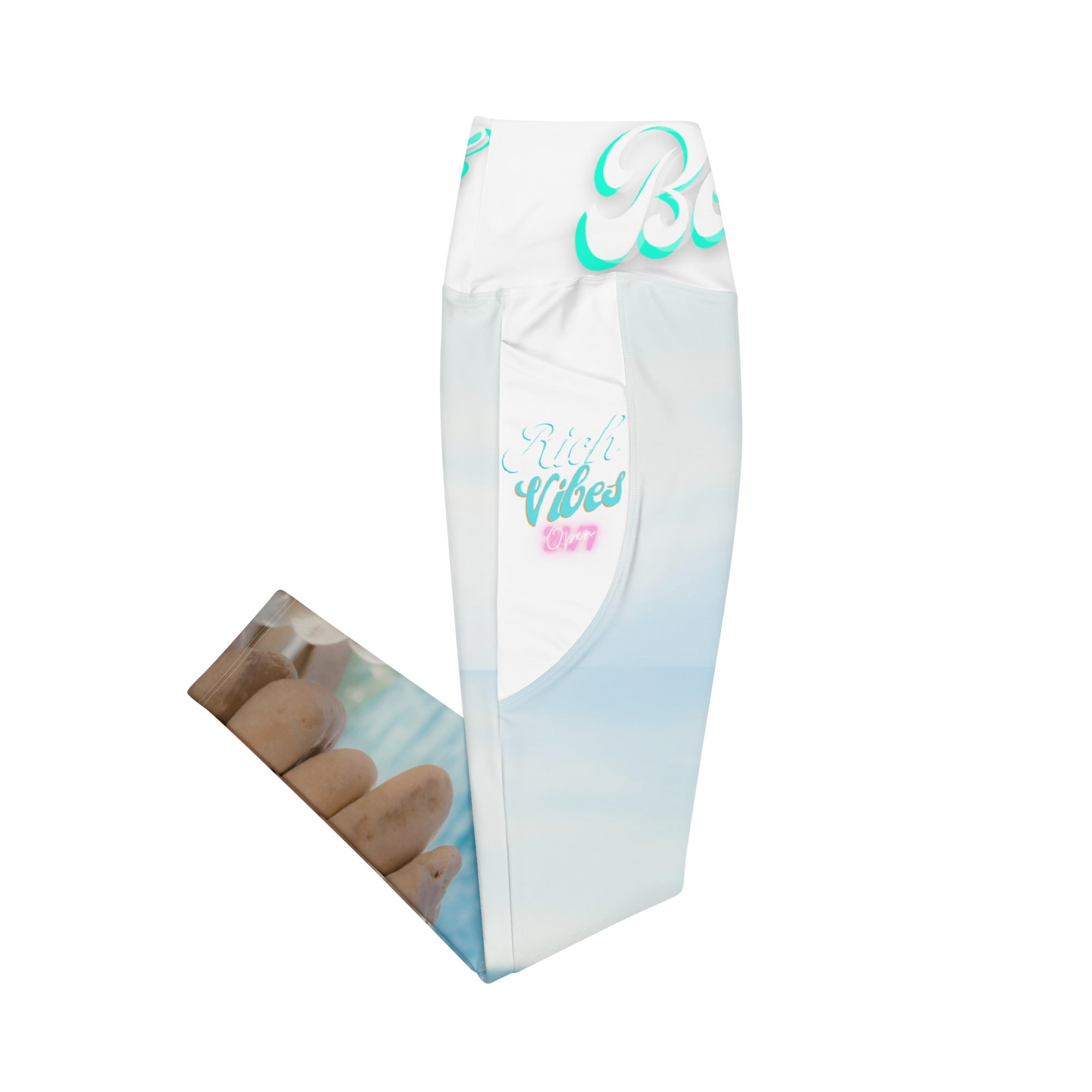 Beach Vibes Zen Stones Leggings with pockets